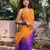 Orange Color  Handwork Khatali Work Georgette Saree