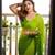 Parrot Green  Color Handwork Khatali Work Georgette Saree