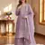 Lavender silk unstitched suit with embroidery & sequence work