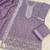 Lavender silk unstitched suit with embroidery & sequence work