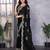 Black embroidered embellished shimmer chiffon bollywood saree with blouse
