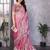 Light pink embroidered embellished shimmer chiffon bollywood saree with blouse