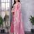 Light pink embroidered embellished shimmer chiffon bollywood saree with blouse