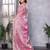 Light pink embroidered embellished shimmer chiffon bollywood saree with blouse