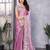Light purple embroidered embellished shimmer chiffon bollywood saree with blouse
