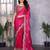 Pink embroidered embellished shimmer chiffon bollywood saree with blouse