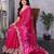 Pink embroidered embellished shimmer chiffon bollywood saree with blouse