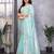 Sky blue embroidered embellished shimmer chiffon bollywood saree with blouse