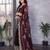 Wine embroidered embellished shimmer chiffon bollywood saree with blouse