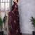 Wine embroidered embellished shimmer chiffon bollywood saree with blouse