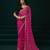 Dark pink embroidered embellished bollywood net saree with blouse