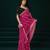 Dark pink embroidered embellished bollywood net saree with blouse
