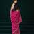 Dark pink embroidered embellished bollywood net saree with blouse