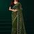 Green embroidered embellished bollywood net saree with blouse