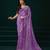 Light purple embroidered embellished bollywood net saree with blouse