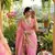 Pink Color weaving jacquard border and sequence lace border Satin saree