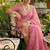 Pink Color weaving jacquard border and sequence lace border Satin saree