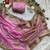 Pink Color weaving jacquard border and sequence lace border Satin saree