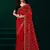 Red embroidered embellished bollywood net saree with blouse
