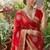 Red Color weaving jacquard border and sequence lace border Satin saree