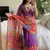 Purple Color butterfly digital print with cutdana moti Work Silk Saree