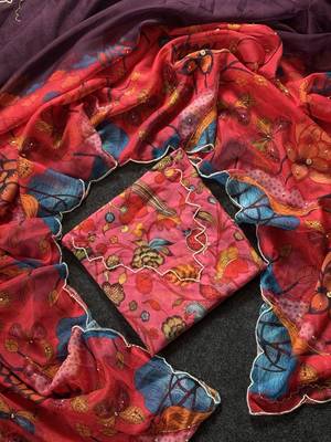 Purple Color butterfly digital print with cutdana moti Work Silk Saree 2
