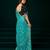 Sky blue embroidered embellished bollywood net saree with blouse