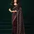 Wine embroidered embellished bollywood net saree with blouse