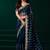 Blue embroidered embellished bollywood net saree with blouse
