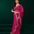 Dark pink embroidered embellished bollywood net saree with blouse