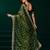 Green embroidered embellished bollywood net saree with blouse