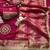 Wine Color weaving jacquard border and sequence lace border Satin saree