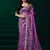 Light purple embroidered embellished bollywood net saree with blouse