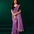 Light purple embroidered embellished bollywood net saree with blouse