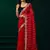 Red embroidered embellished bollywood net saree with blouse