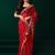 Red embroidered embellished bollywood net saree with blouse