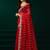 Red embroidered embellished bollywood net saree with blouse