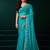 Sky blue embroidered embellished bollywood net saree with blouse