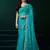 Sky blue embroidered embellished bollywood net saree with blouse