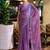 Lavender embroidered embellished shimmer chiffon bollywood saree with blouse