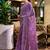 Lavender embroidered embellished shimmer chiffon bollywood saree with blouse