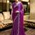 Magenta embroidered embellished shimmer chiffon bollywood saree with blouse