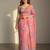 Light Pink Color Flower Print and Cut Dana Work With Moti Work  Organza Saree