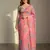 Light Pink Color Flower Print and Cut Dana Work With Moti Work  Organza Saree