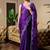 Purple embroidered embellished shimmer chiffon bollywood saree with blouse