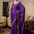 Purple embroidered embellished shimmer chiffon bollywood saree with blouse