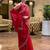 Red embroidered embellished shimmer chiffon bollywood saree with blouse