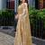 Beige embroidered embellished shimmer chiffon bollywood saree with blouse
