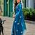 Blue embroidered embellished shimmer chiffon bollywood saree with blouse