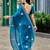 Blue embroidered embellished shimmer chiffon bollywood saree with blouse